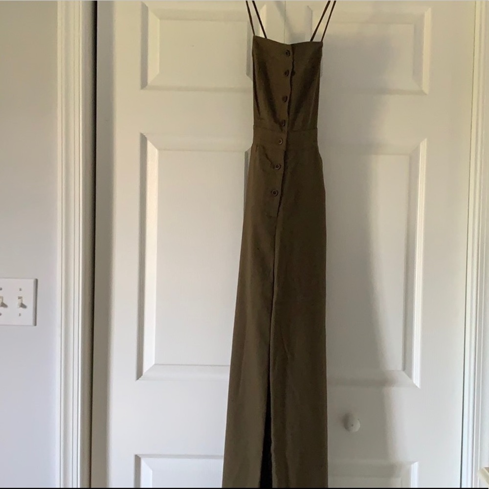 Lulu’s Olive green backless jumpsuit